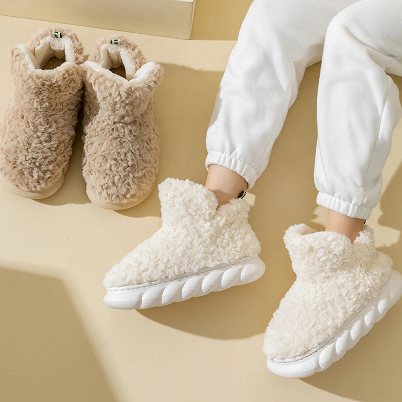 Kidmi-chinelos de pele de inverno para mulheres, sapatos peludos, quentes, aconchegantes, interior, casa, sola macia, luxuoso, slide, algodão, fofo, novo, 2023