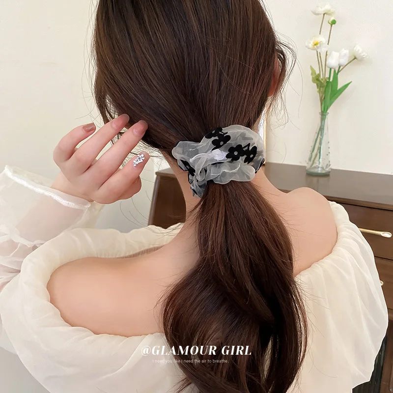 New style printed Organza bow hair band design sense daily wide face wash head band versatile hair accessories  free shipping