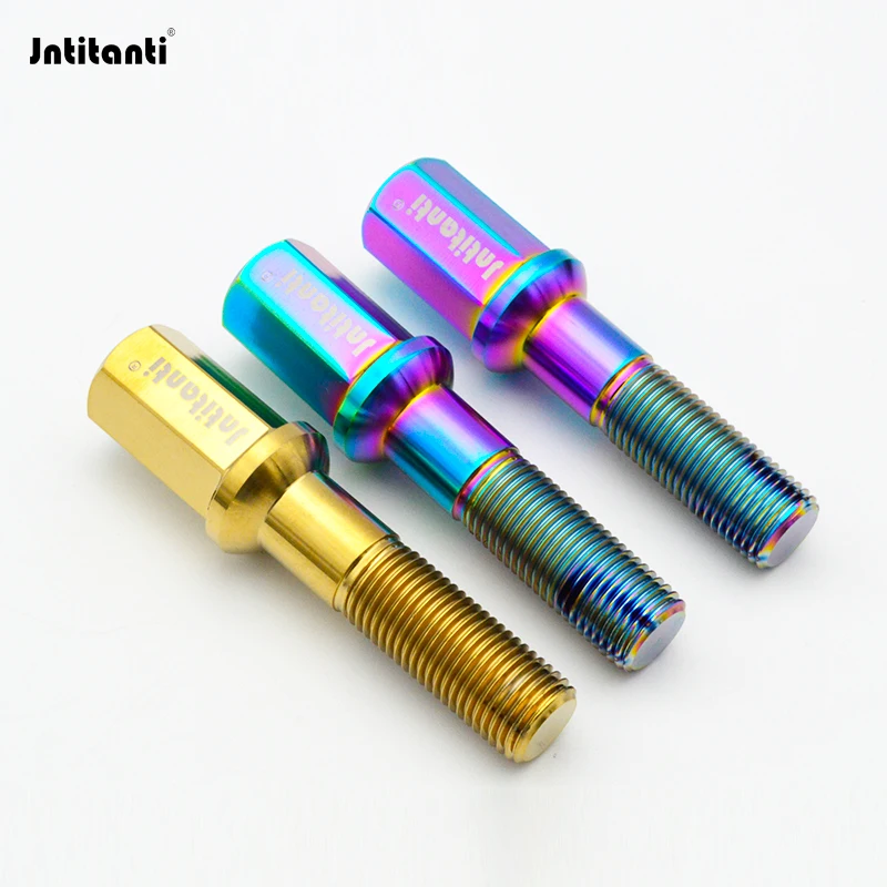 

Jntitanti Extended 17mm Hex Hollow Head Cone Seat Gr.5 Titanium Wheel Bolt M14x1.5 for Mercedes Benz Maybach Wheel Locking