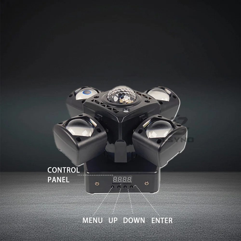 4-Arm Mini Disco Party Light Remote Control 80W LED Beam Moving Head DJ Light DMX Strobe Stage Effect For Club Wedding Events