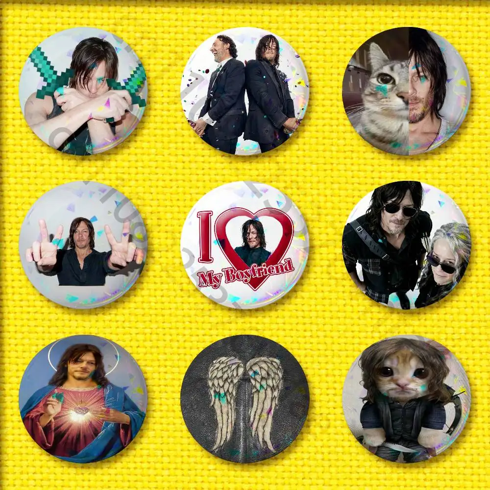 

D-Daryl Dixon Cool Badge For 75mm 25mm 44mm 32mm 58mm Round Pin Brooch Insignia Shell Adornment