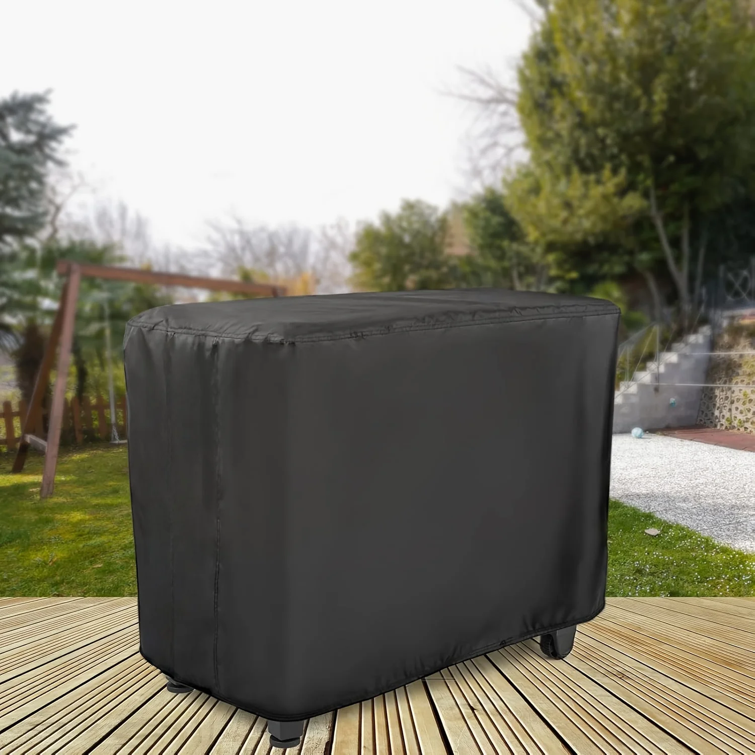 Black Prep Table Cover, Outdoor Bar Table Stainless Steel Table Cover Portable Cooling Cart Cover Patio Storage Cabinet Cover image 2