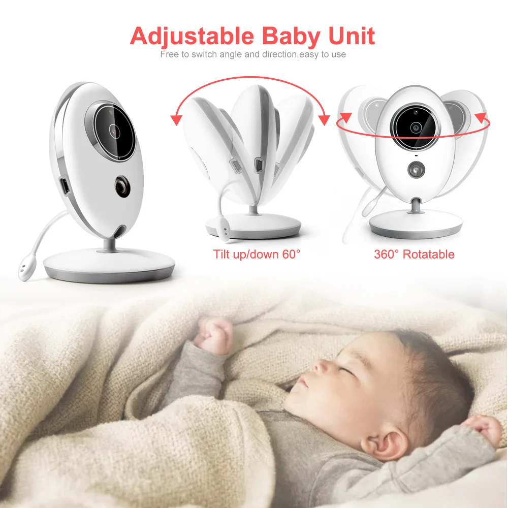 Wireless LCD Audio Video Baby Monitor VB605 Radio Nanny Music Intercom IR 24h Portable Baby Camera Baby Walkie Talkie Babysitter