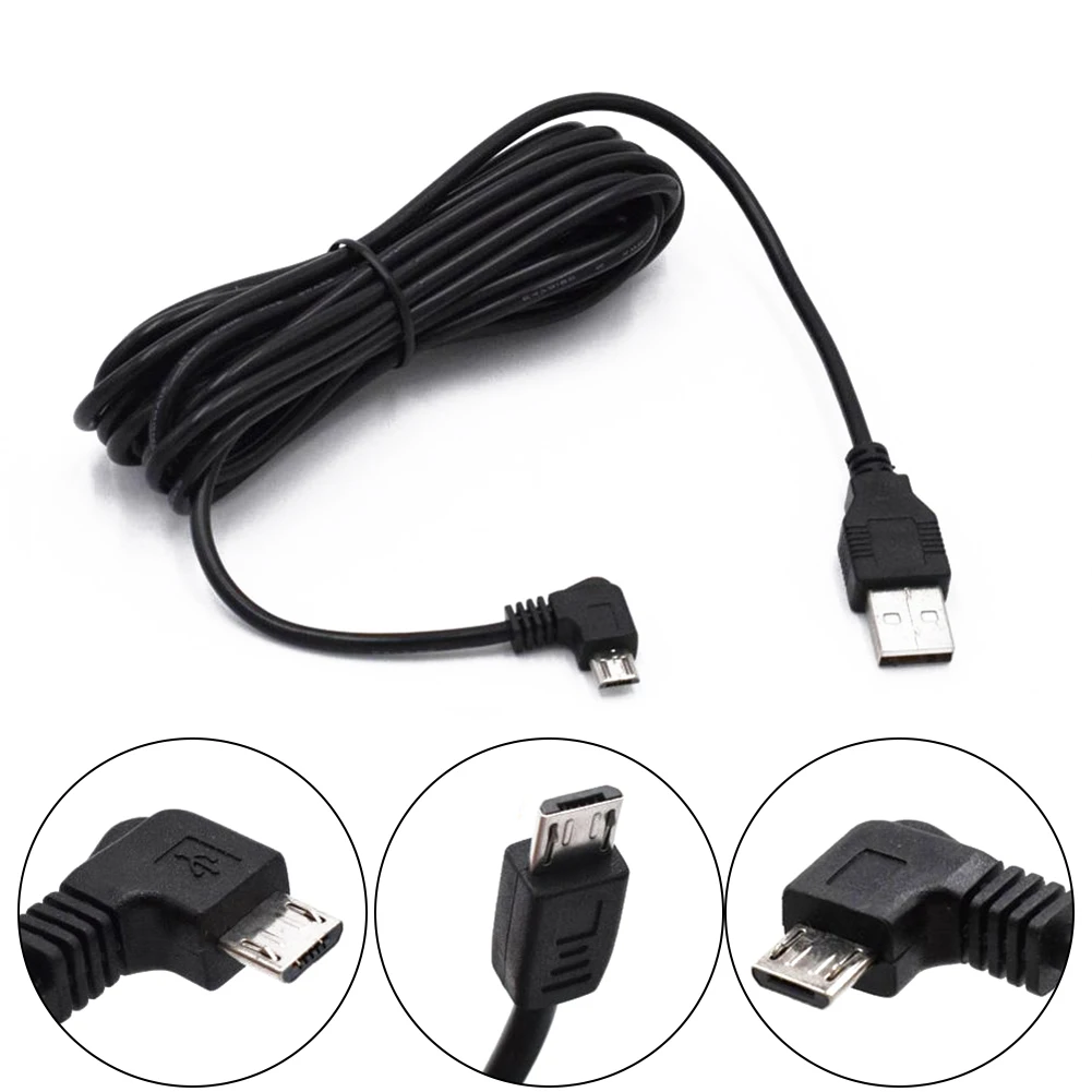 Automotive USB Power Cable Compatible with For Car DVR Camera GPS PAD Mobile 3.5m 11.48ft Straight Left Right Layout