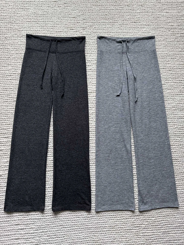 

Gray Simple Casual Straight Leg Pants Comfortable Hundred Lazy Loose Women's Pants 2025 Summer New