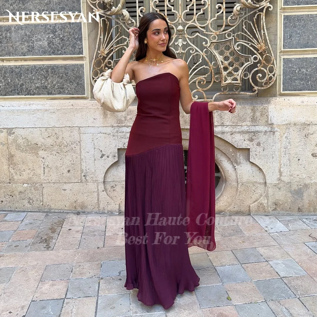 Nersesyan eleganti abiti da ballo con spalle scoperte pieghe una linea abito da sera formale 2026 abiti da festa abiti para mujer personalizzati