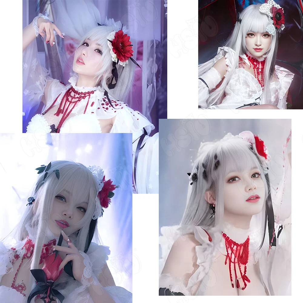 Ścieżka do nikąd peruka do Cosplay koksu peruka do Cosplay HSIU 100CM srebrne włosy peruka syntetyczna czapka z peruką ścieżka do nikąd peruka