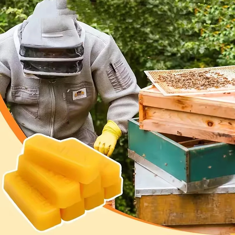 HUA HUA 4/8 قطعة كتل شمع العسل النقي، مادة شمع عالية الجودة، للحرف اليدوية اليدوية، صنع الشموع، بدون لا يتطلب طاقة