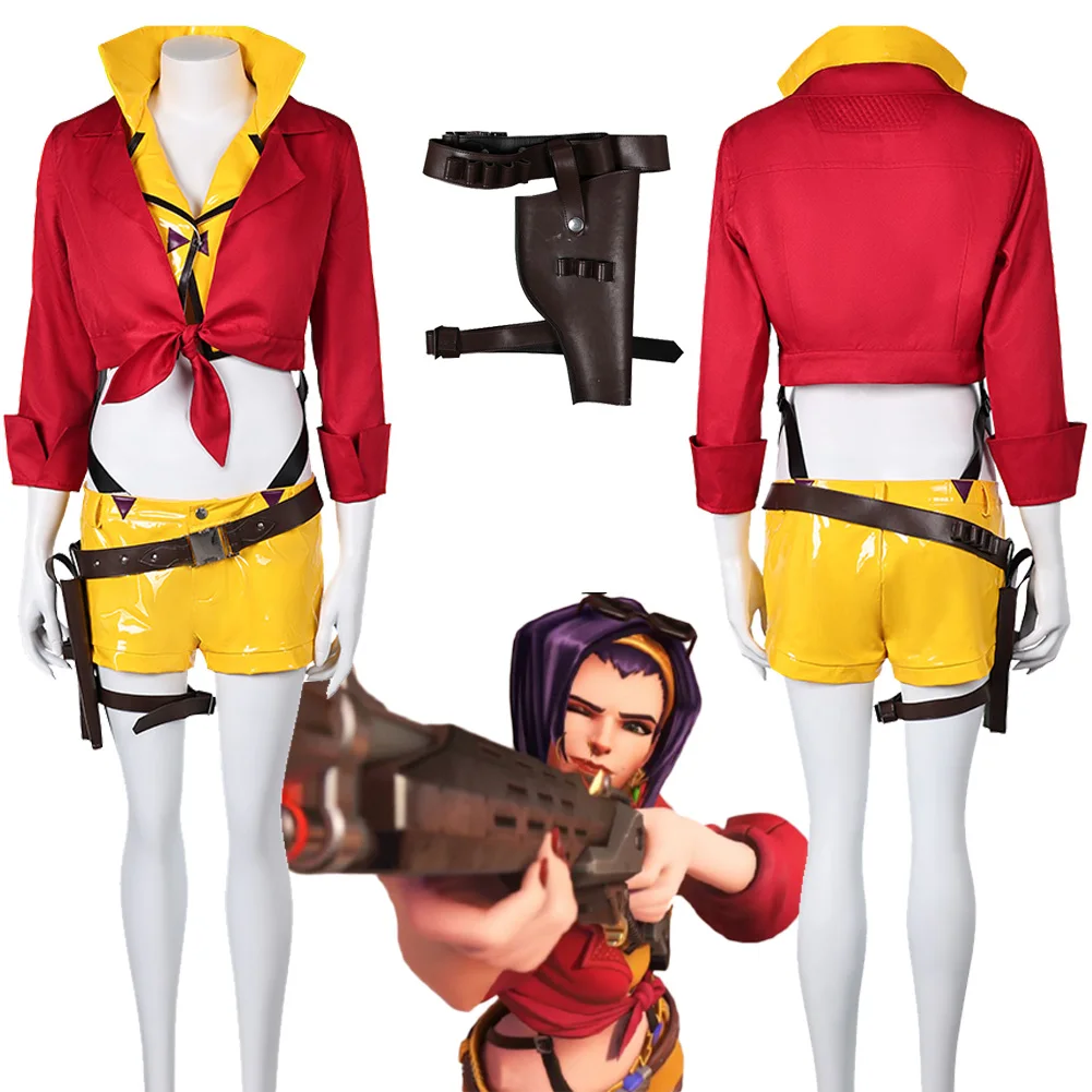 

Cowboy Ashe Cosplay Anime Holster Costume Game OW Roleplay Costume Adult Women Disguise Fantasia Outfits Halloween Carnival Suit