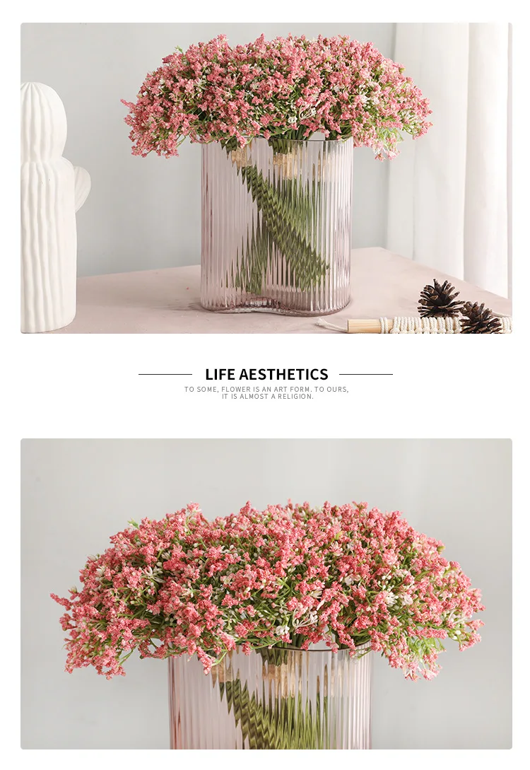 16 Stück künstliche Blumen weiß Gypsophila Hochzeit Brautstrauß Babysbreath künstliche Blumen für Vase Tischdekoration Blumen – Detail 4
