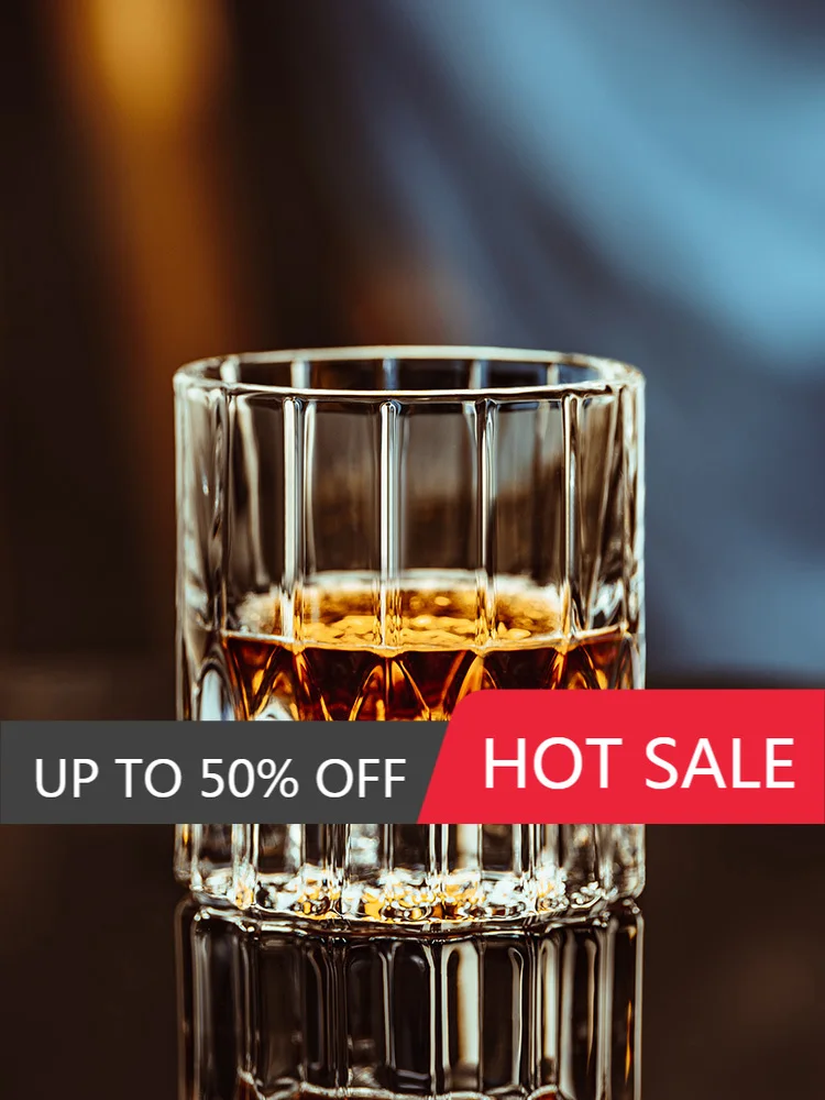 Classy accessible luxury whiskey glass suit creative for home crystal glass brandy wine beer cup cutglass Carve a starburst cup
