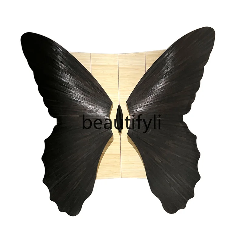 Designer creative three-dimensional butterfly shape hanging cabinet antique solid wood storage cabinet decorative cabinet