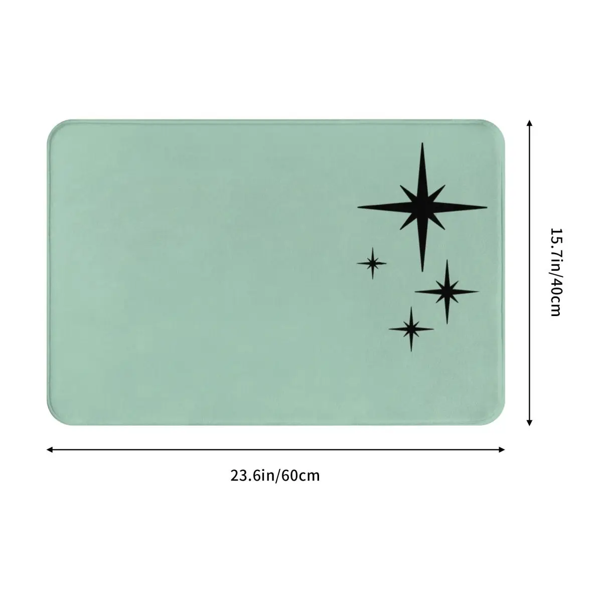 1950s Atomic Age Retro Starburst In Mint Doormat Water oil proof Carpet Rug Kitchen Entrance Home Floor Mat for Bathroom Footpad