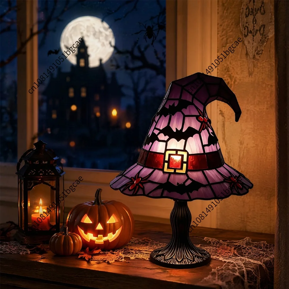 Gothic Wizard Hats Night Light Multifunctional Halloween Tabletop Lamps Wear Resist for Bedroom Mantel Bookshelf Entryway