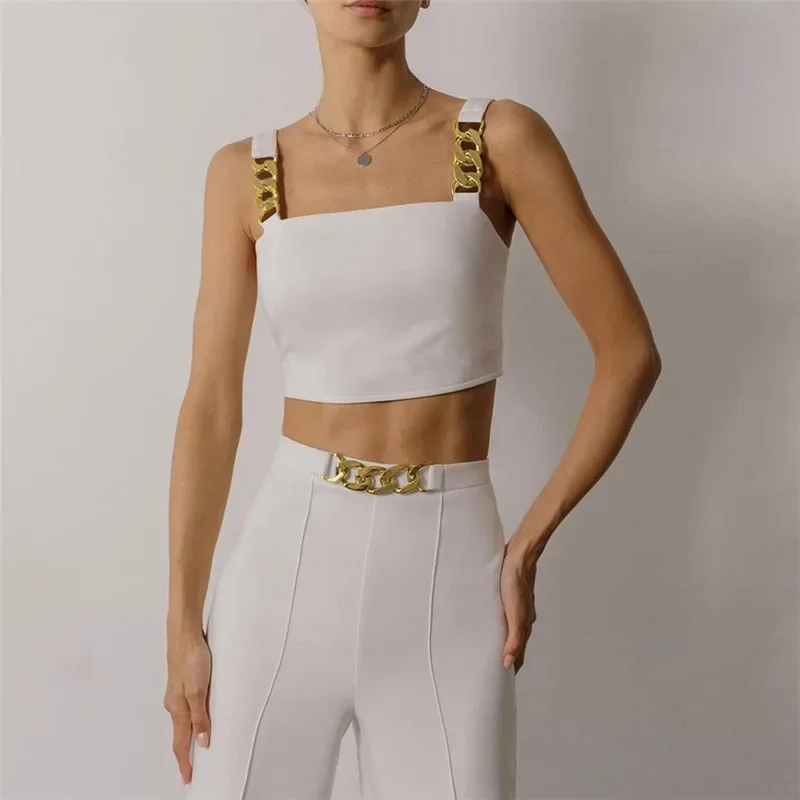 2023 Autumn and Winter Fashion Women's Suspenders Slim-fitting Vest High Waist Bag Hip Straight Pants Trousers Casual Suit Women