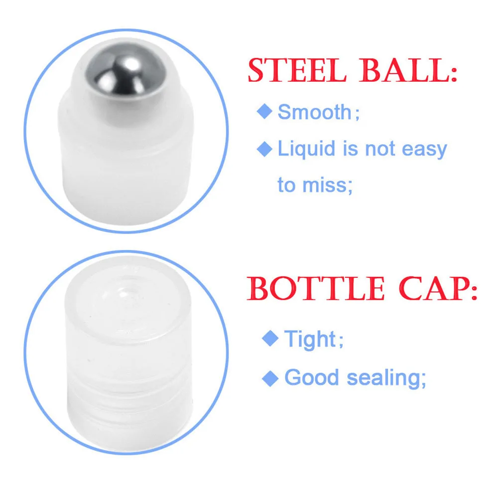 

10Pcs Compact Roller Bottles Practical Containers with Steel for Easy Application Travel Essential Oil Vials