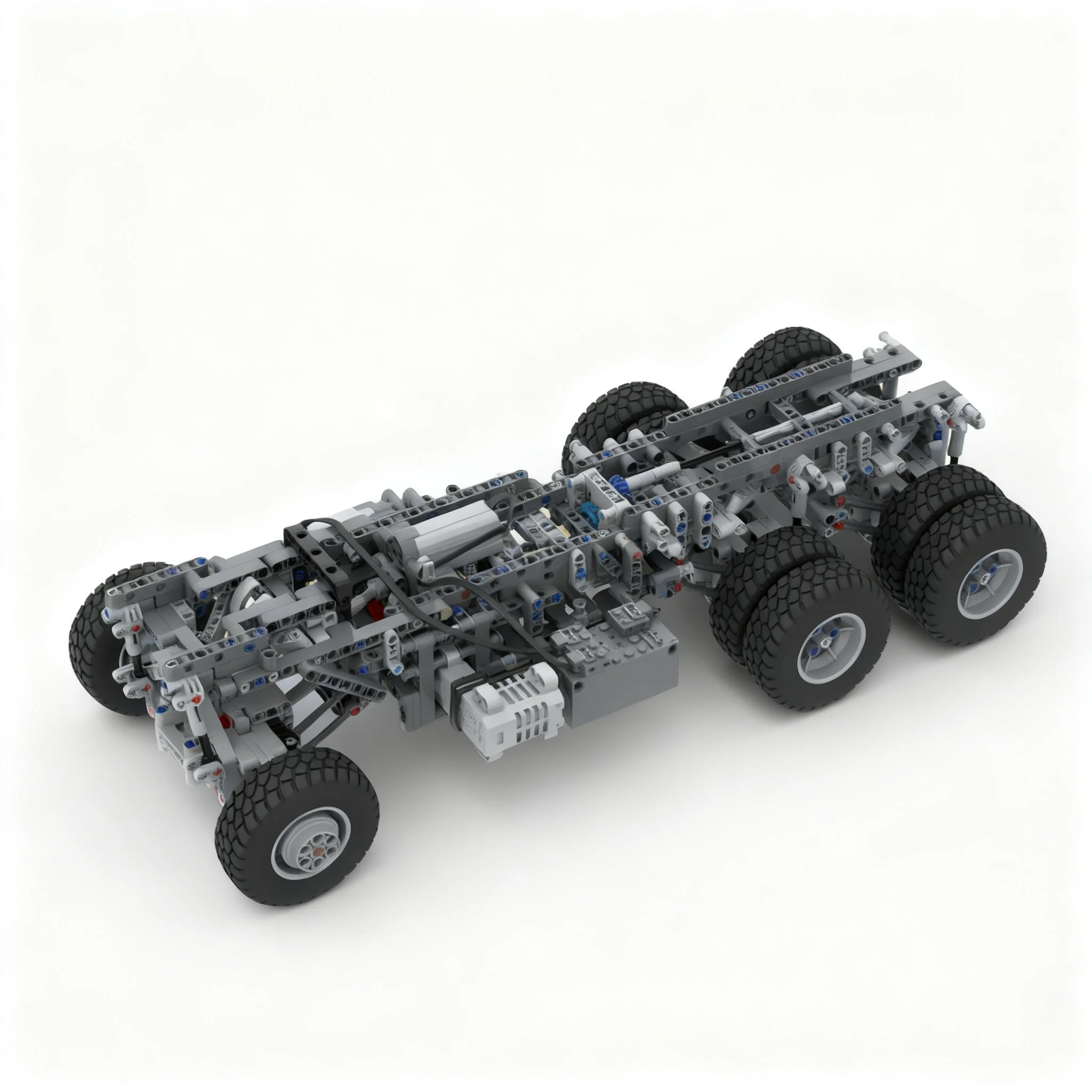 1104pcs MOC Three-Axle 6x6 Truck Chassis Switchable Longitudinal Differential Technical Model Building Blocks Christmas Gift Toy