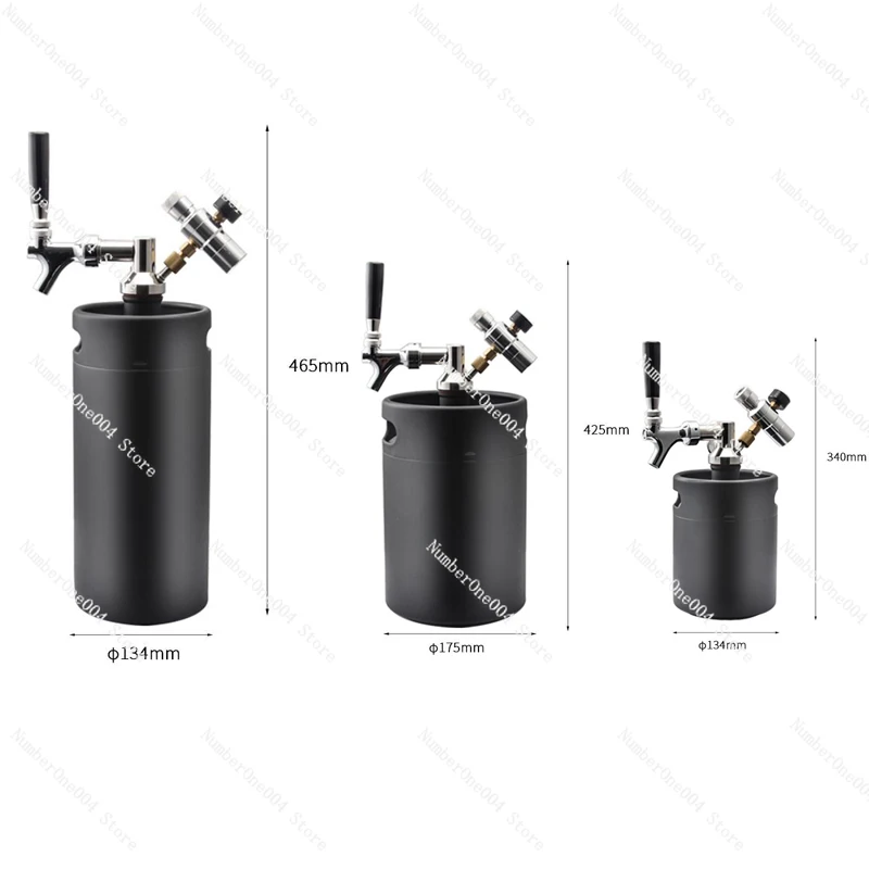 For Pressurized Keg System 8L Beer Keg Mini Growler Stainless Steel Adjustable Faucet Regulator Portable Draft Beer Dispenser