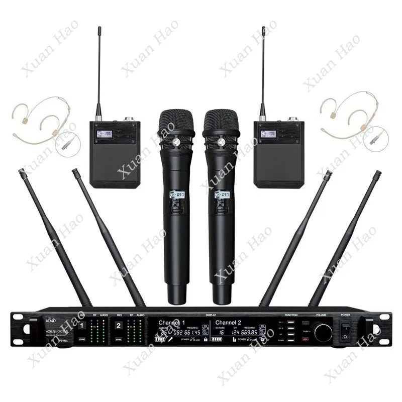 AD4D Stage Performance Wireless UHF Microphone KSM8 Dual Channel Lavalier Headset Mic KSM9 Church Microphone AD4D