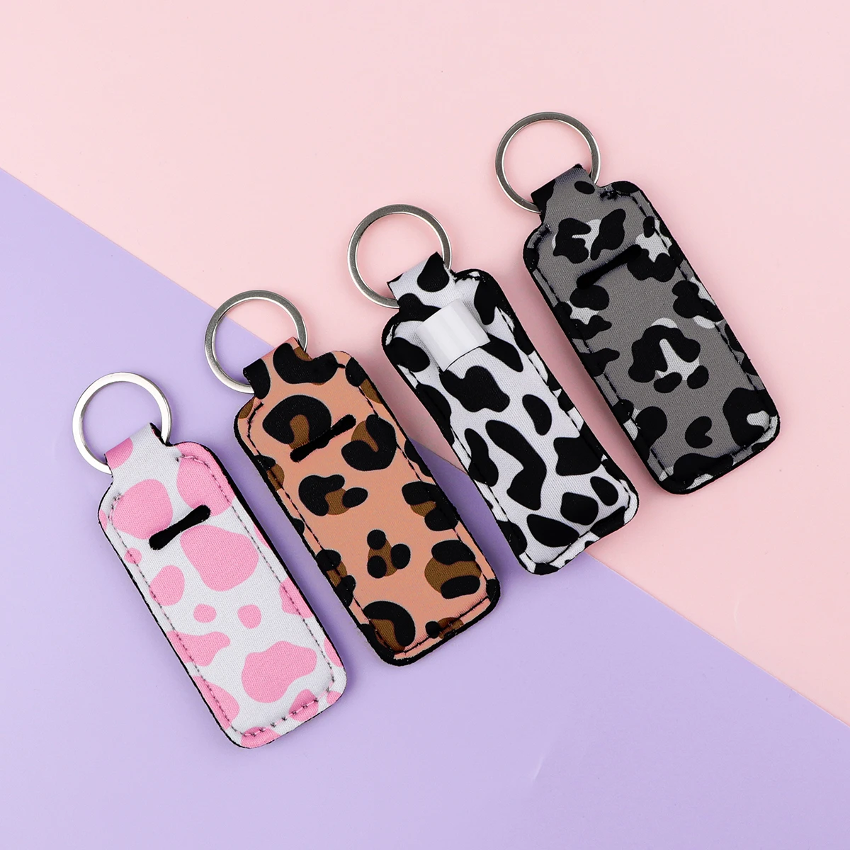 

Colored Spots Lipstick Keychain Cartoon Lipstick Case for Women Portable Lip Bag Lip Balm Holder for Travel 1pc