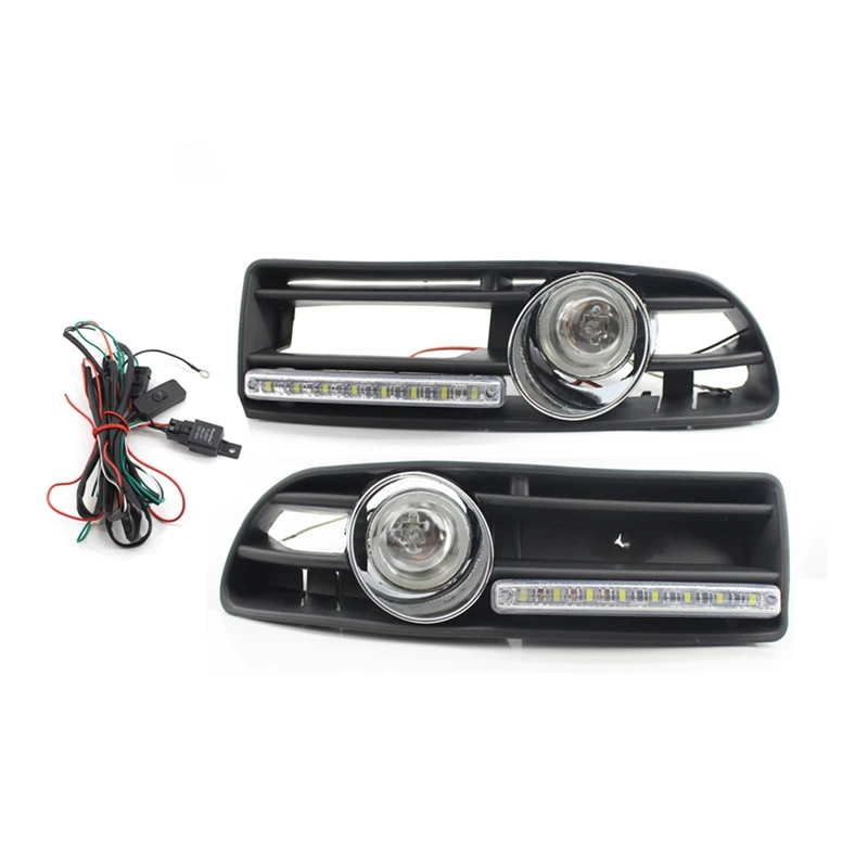 Światła przeciwmgielne LED do jazdy dziennej z kratką do VW Bora Jetta MK4 1998-2004 1J 5853665 B 1J 5853666 B