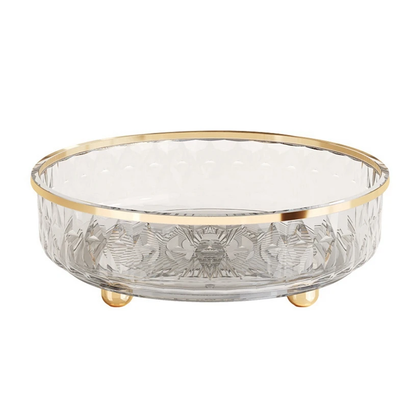 ABWR-360 Organizer kosmetik berputar, ringan mewah parfum perawatan kulit Organizer penyimpanan Makeup transparan nampan