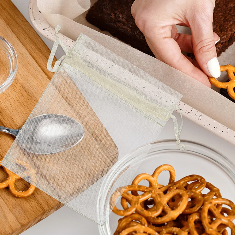 

100Pcs Jewelry Drawstring Bags Organza Pouches Small Gift Bags for Party Favors Wedding Accessories Candy Holders