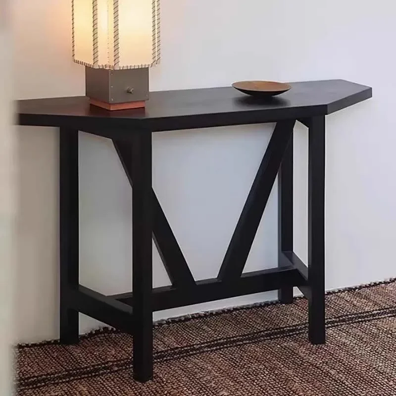 For French Black Console Table Rustic Elegant Classic Modern Console Table Living Room Minimalist Entrée Meuble Furniture