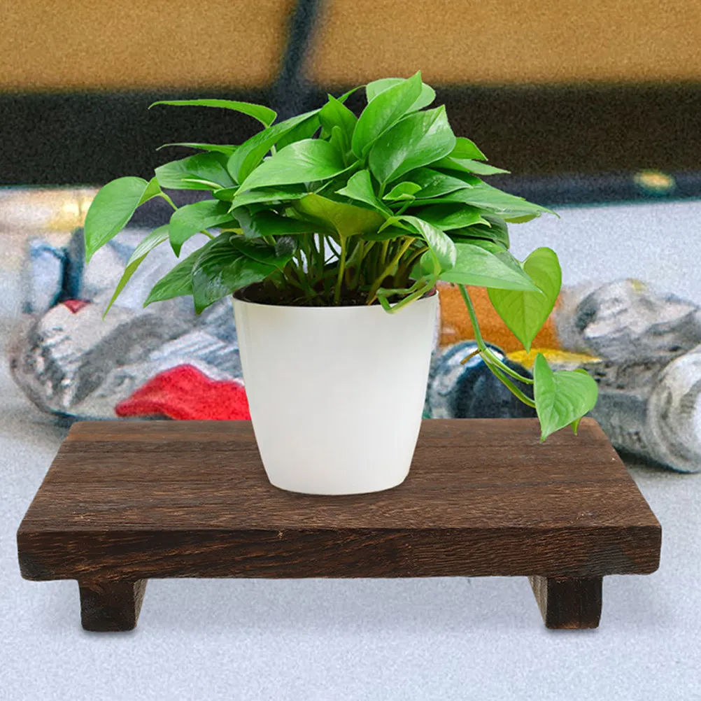 Retro Wood Plant Stand Flowerpot Base Bonsai Pot Planter Riser for Indoor Display Vase Fish Bowl Holder Desktop Plant Riser
