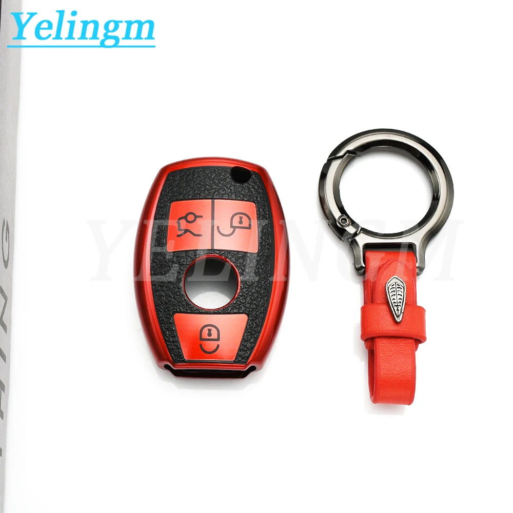 Für Mercedes Benz A B C E Klasse GLS GLA GLK GLC CLS CLA AMG W204 W205 W212 W463 W176 Leder TPU Hülle Autoschlüssel-Etui