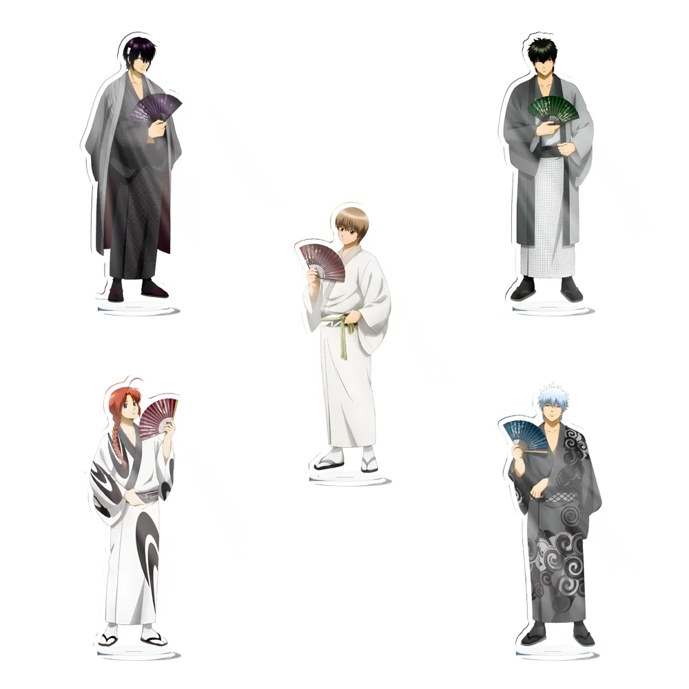 Anime GINTAMA 15cm soporte acrílico Sougo Okita Gintoki Sakata Shinsuke Takasugi decoración de escritorio genial como regalo