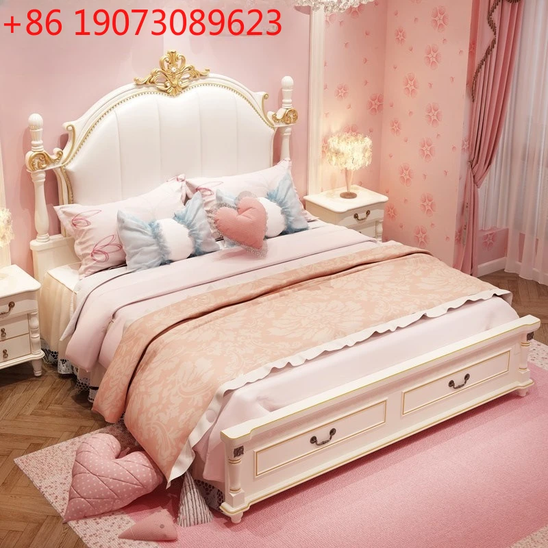 

Простой комплект мебели для комнаты в европейском стиле, комбинация мебели в американском стиле для главной спальни, современная детская кровать для принцессы