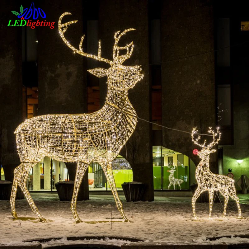 

Custom.2024 new products outdoor large life size led 3D lighted animal decoration reindeer motif lights