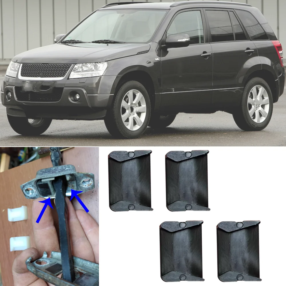 Kit de reparación de correa de retención de puerta delantera y trasera de coche, Clip de amortiguación de tope para Suzuki Grand Vitara II 2005 2006 2007 2008 - 2017 Escudo, 4 Uds.