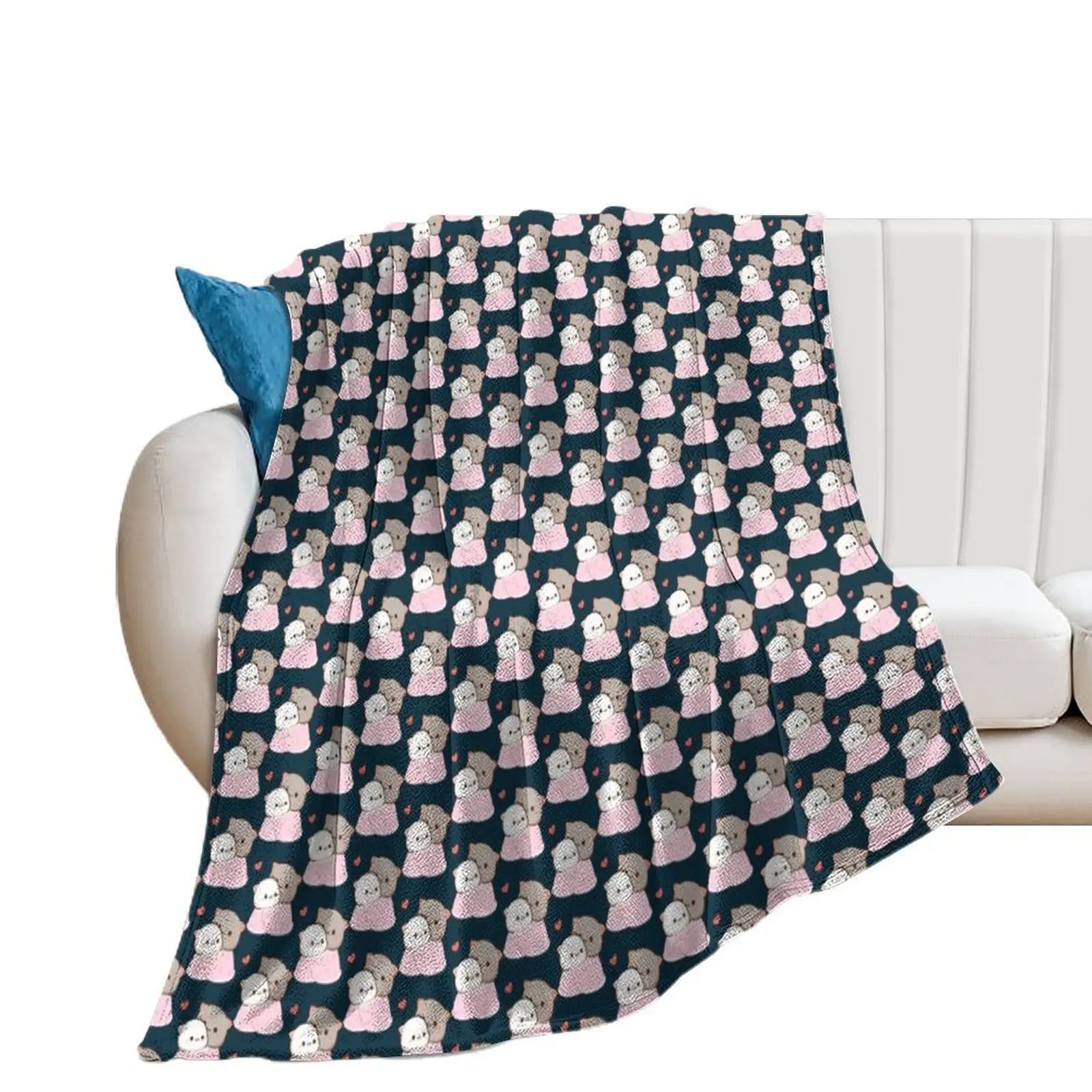 Peach and Goma Cuddling - Mochi Peach Cat Throw Blanket Blankets For Sofas Plaid Luxury Designer For Sofa Thin Blankets