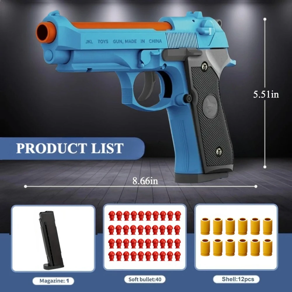 2011/M92 Tactische Shell Ejceting Speelgoedpistool Continu Afvuren EVA Zachte Kogel Outdoor CS Schieten Pistool Kinderen Verjaardagscadeau