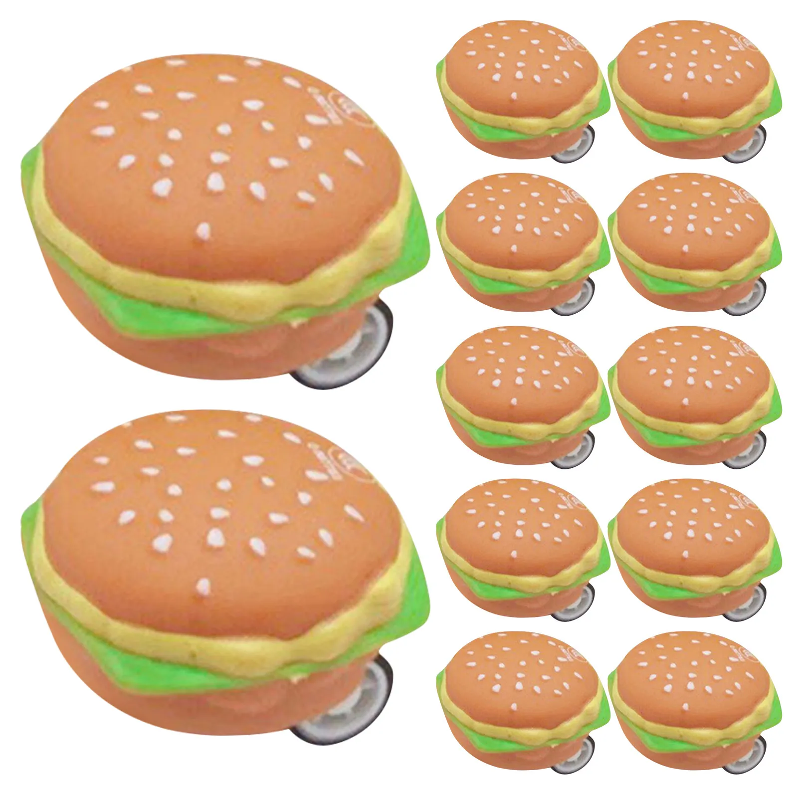20Pcs Burger Friction Powered Pull Back Cars Cartoon Food Shape Small Size Kids Party Favors Easter Egg Fillers Interactive