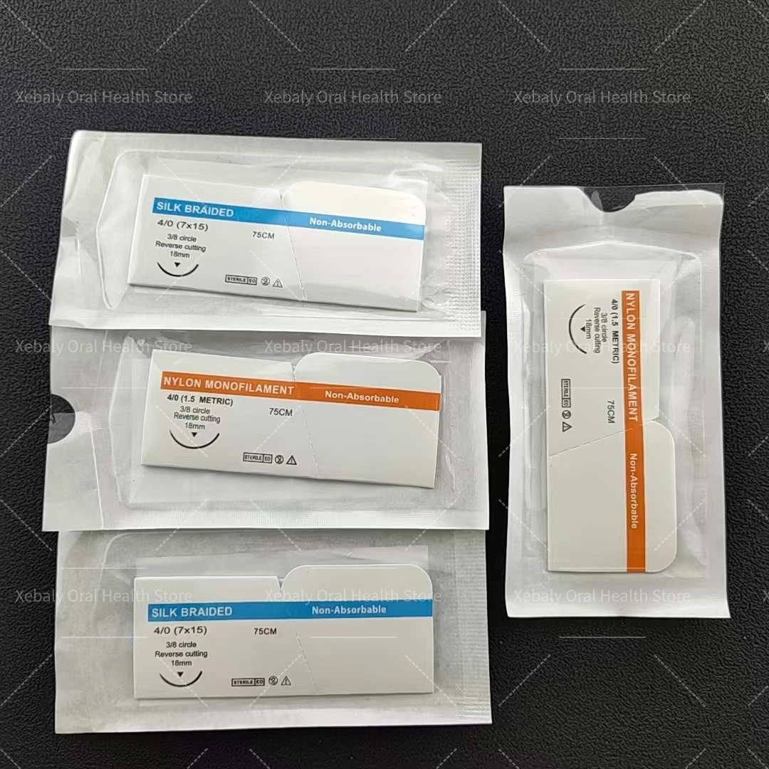 2×10PCS/Box 3/0 4/0 5/0 Dental Surgical Needle Silk Medical Thread Suture Surgical Practice Kit Teaching Demonstrations