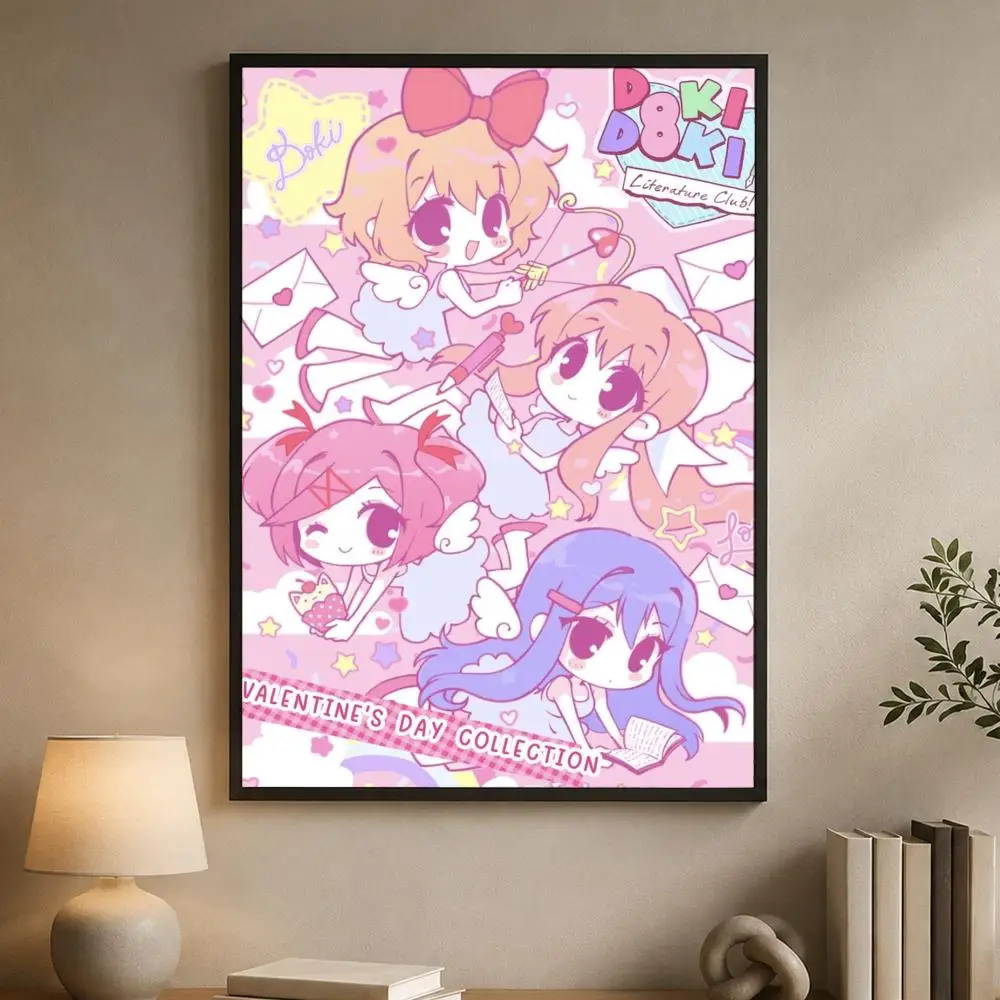 Game D-Doki Doki Literature Club Poster aus PP-Papier, dekorative Wandkunst für Wohnzimmer, Schlafzimmer, Bars, Cafés, stilvolles Wohndekor-Geschenk – Detail 10
