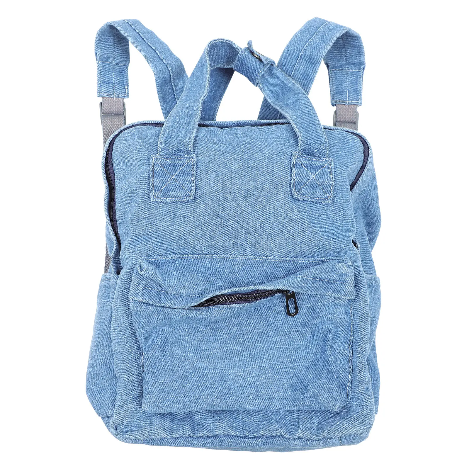 

Denim Backpack Blue Large Capacity Multifunctional School Bag for Boys Girls Casual Travel Daily Carry Denim Backpack