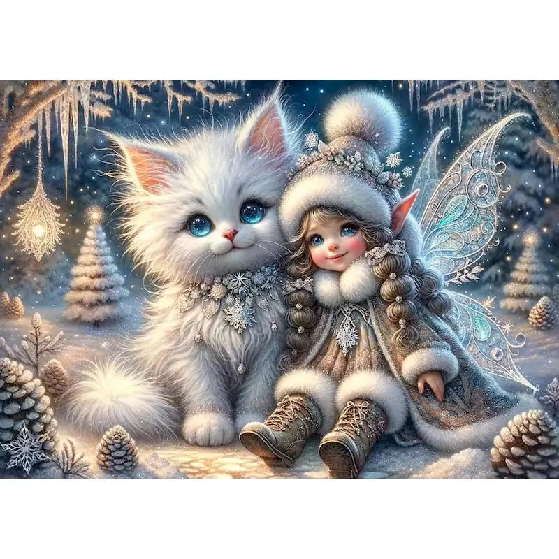 

GATYZTORY Girl And Cat Painting By Numbers Original gifts Picture With Numbers Scenery Easy Paint Acrylic paints Paintings On Nu