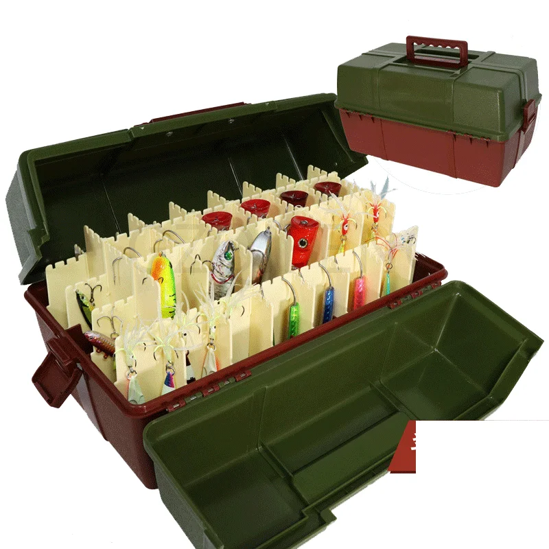 

Neatly Stored Portable Double Open Box Cover Fishing Accessories Large Storage Apace Capacity Portable Fishing Tackle Boxes