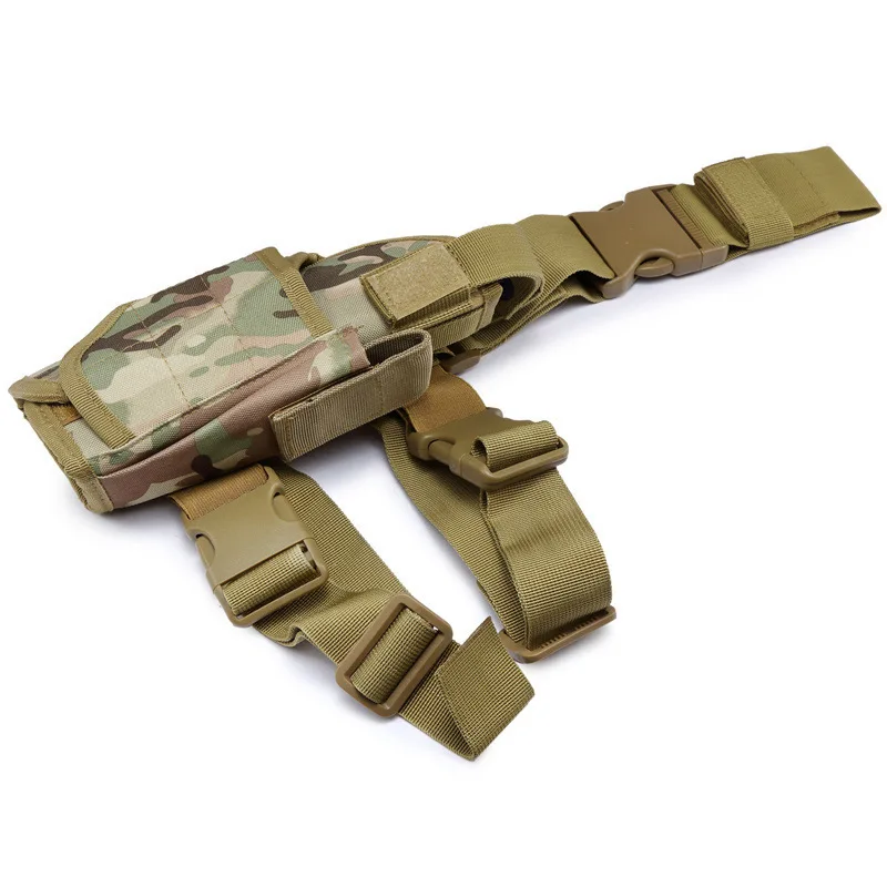 Camouflage Drop Leg Utility Pouch Adjustable Thigh and Belt Bag for Outdoor Training Tools and Everyday Gear view 3
