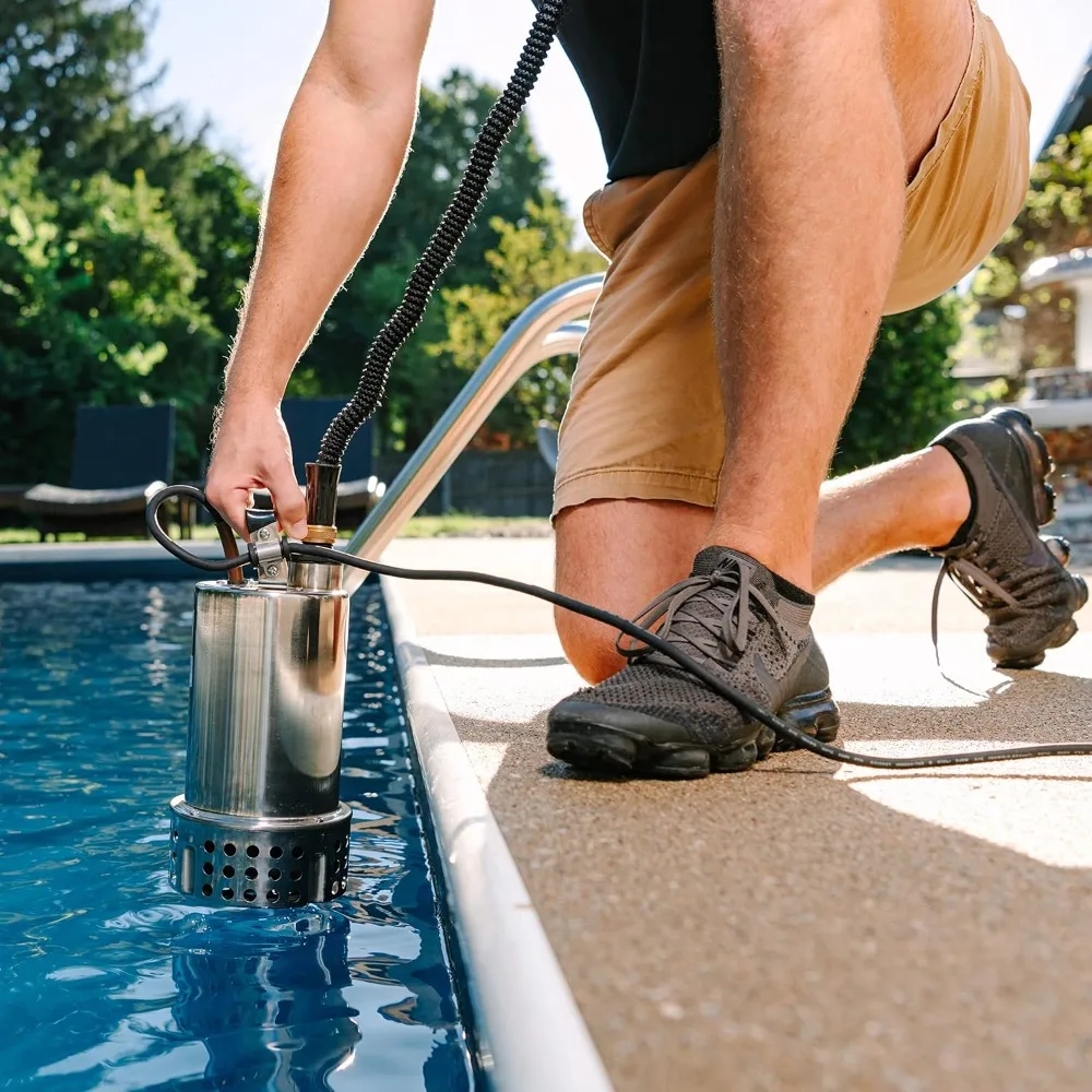 3/4 HP Stainless Steel Submersible Pool Pump, Steel