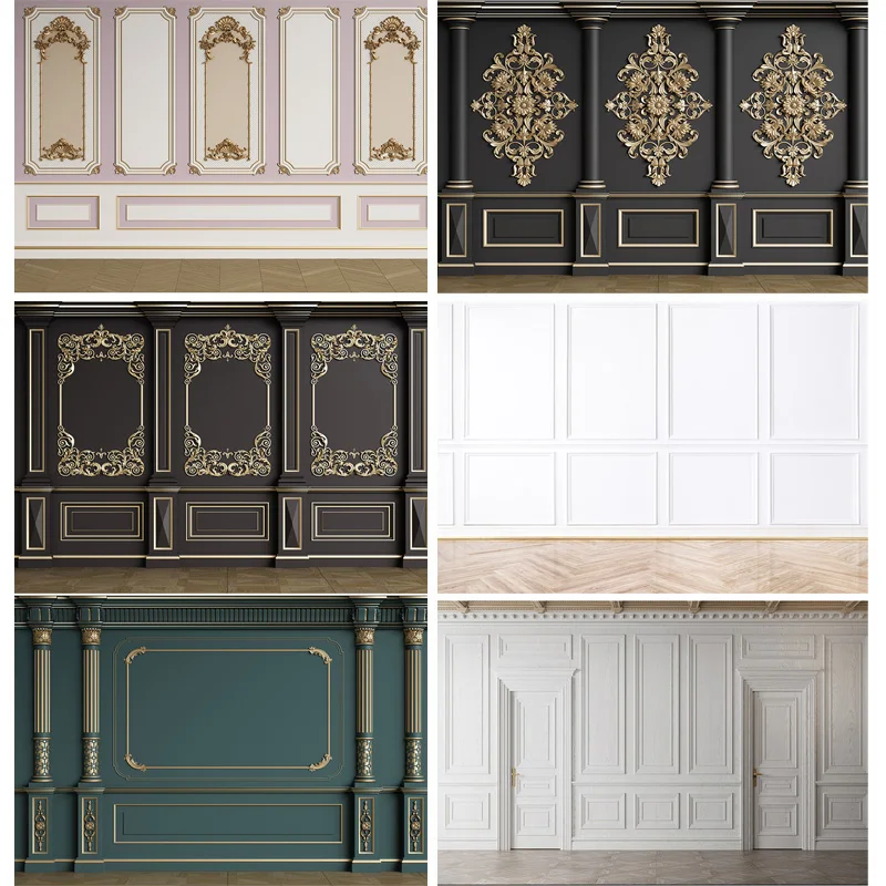 

Классический интерьер стена с молдингами пустая комната Фотография фоны реквизит Декор для дома картины Интерьер фон