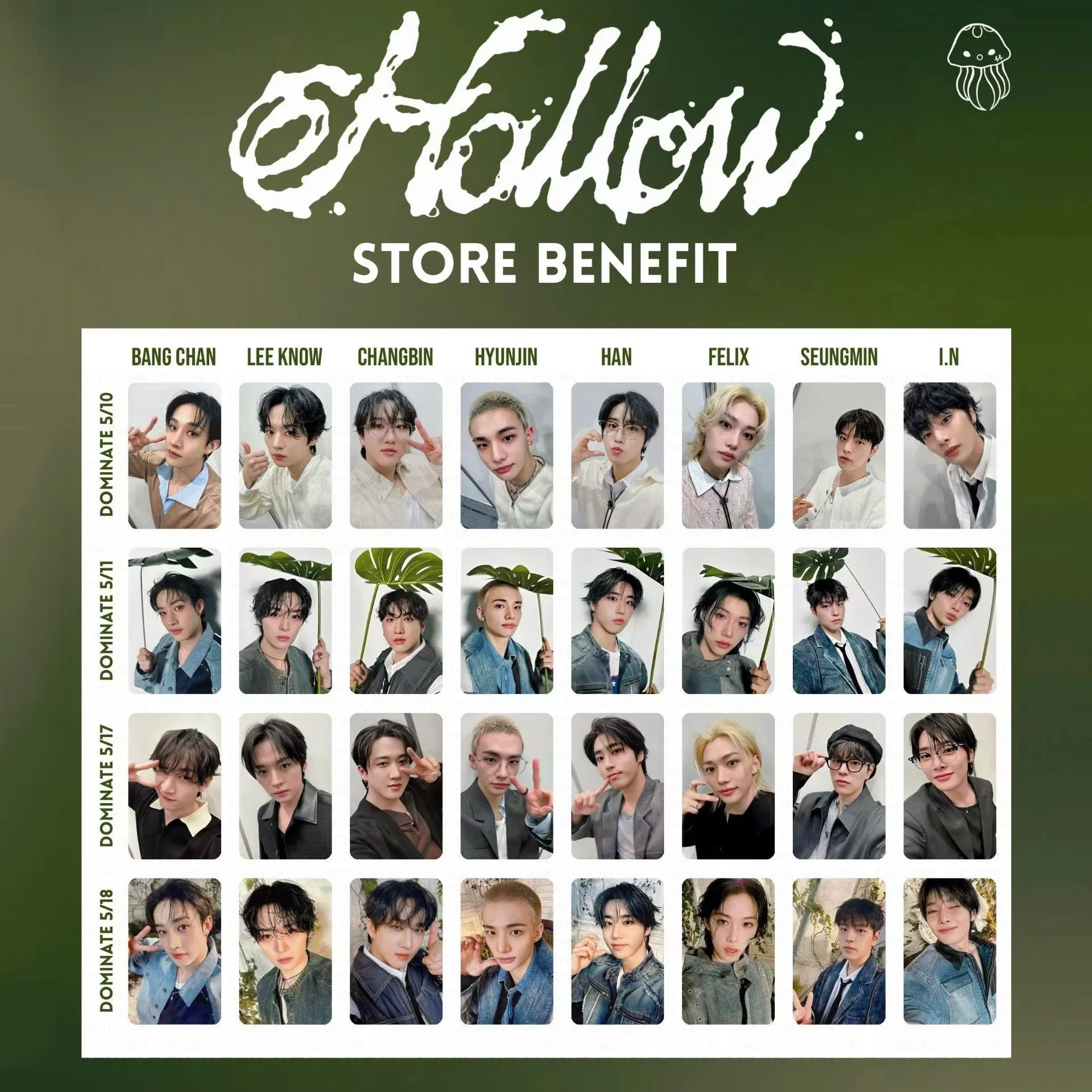 

8pcs StrayKids SKZ Album Hollow Shizuoka Venue Exclusive Photocards Bang Chan Hyunjin Felix Lee Know Kpop Fan Collectibles Cards