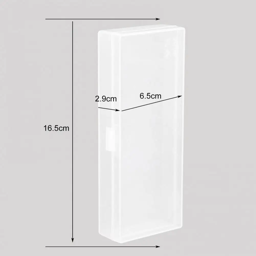 Caja de lápices de plástico transparente de gran capacidad con tapa hermética a presión, caja de lápices dura, suministros de oficina escolar