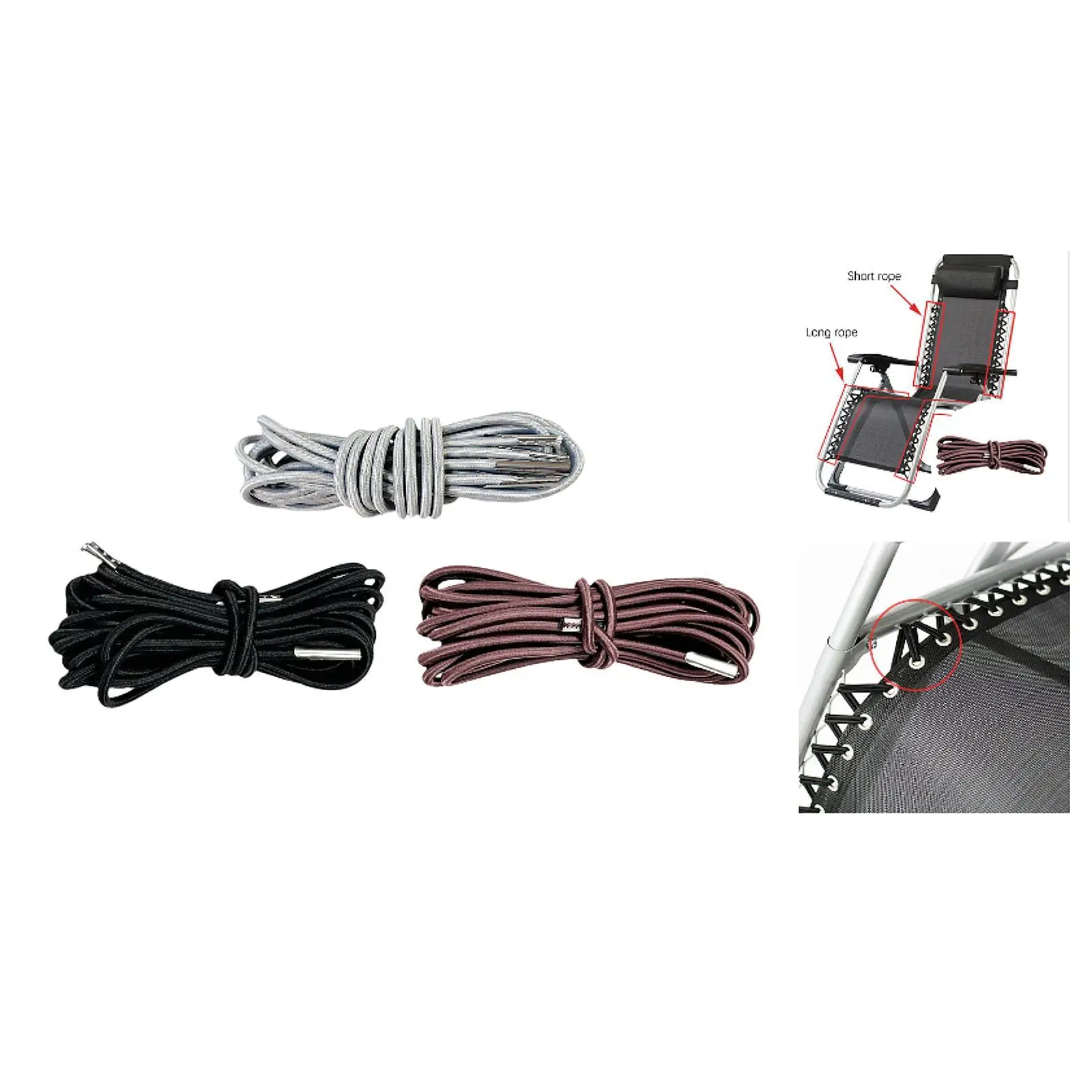 

4Pcs 0 Gravity Chair Cords Portable for Outdoor Camping Chair Sun Lounger