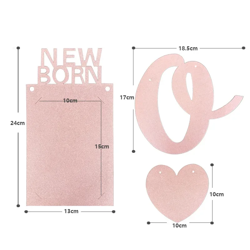 Newborn 13 Photo Frames Banner Glitter Paper Rose Gold ONE Love Photo Frame Banner One 1st Happy Baby Girl Birthday party Decor