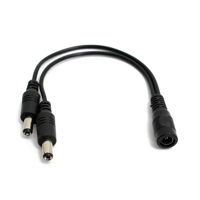 (1 Female to 2 Male) DC 5.5×2.1mm Power Splitter Cable- Dual Output Extension for CCTV Cameras, LED Strips